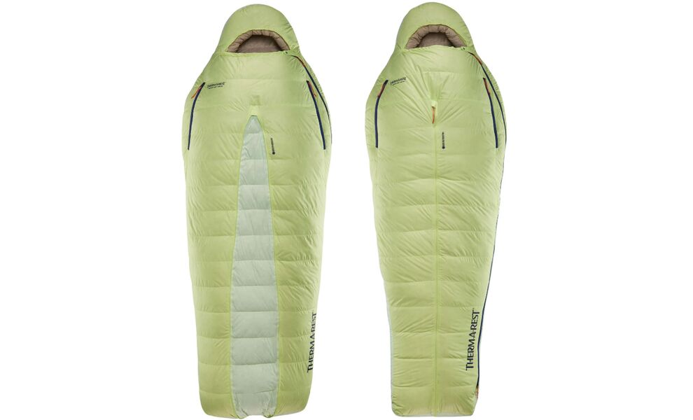 Демісезонний пуховий спальник Therm-a-Rest Boost 650 0C - Short до 0°C: з капюшоном, Максимальний зріст користувача: 168, Колір: Meadow Green, Сторона застібки: ліва, зображення 2