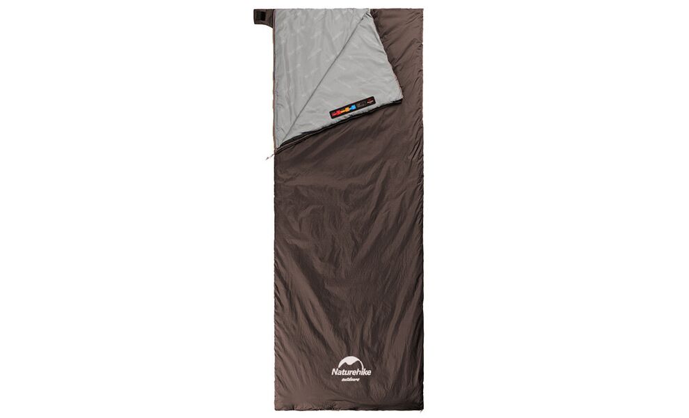 Літній кемпінговий спальник-ковдра Naturehike NH21MSD09 - LW180 M (Grayish Brown) до 8°C, зображення 2