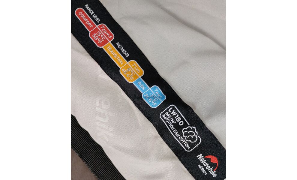 Літній кемпінговий спальник-ковдра Naturehike NH21MSD09 - LW180 M (Grayish Brown) до 8°C, зображення 3