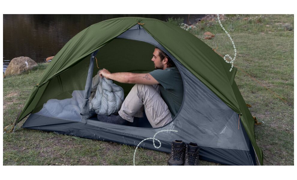 1-місний намет Naturehike NH18A095-D Cloud Trek 1 (Dark Green): двошаровий, Кількість місць: 1, Колір: Dark Green, зображення 8