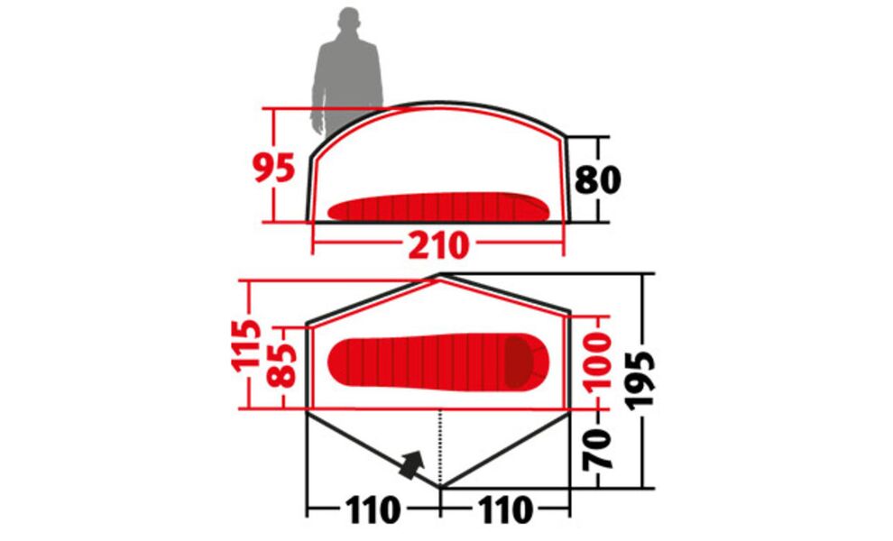 1-місний ультралегкий намет Wechsel Bella: двошаровий, зображення 2