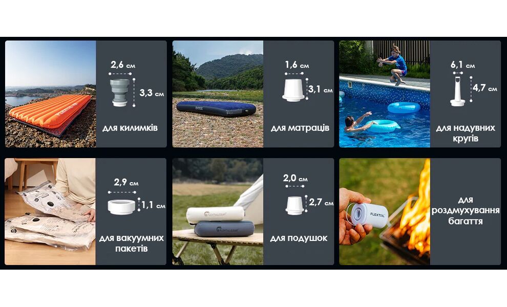 Насос Flextail Tiny Pump 2X (Black), Колір: Black, зображення 4