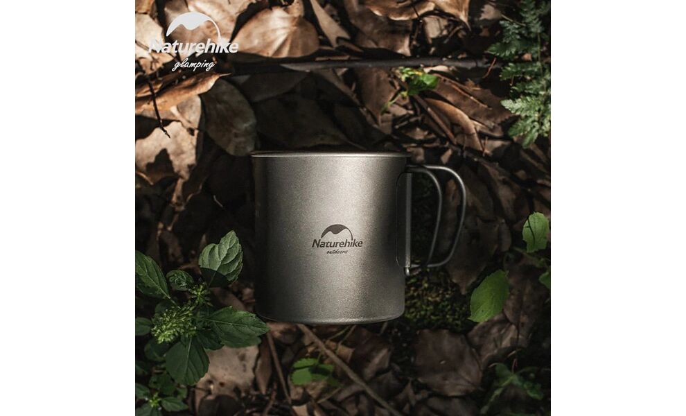 Туристична кружка зі складною ручкою Naturehike NH20CJ005 на 200 мл, титан, Об'єм: 200, зображення 2