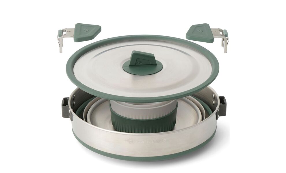 Похідний набір складного посуду Sea to Summit Detour One Pot Cook - Set 5P (з чохлом) на 2 особи: каструля, 2 миски, 2 стакани, зображення 3