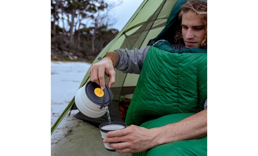 Складний туристичний чайник для пальника Sea to Summit Frontier на 1,1 л, харчовий силікон, Об'єм: 1,1, Колір виробника: Bone White, зображення 12
