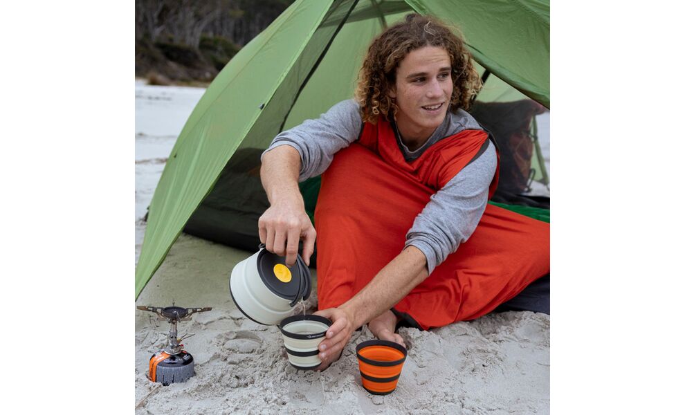 Складний туристичний чайник для пальника Sea to Summit Frontier на 1,1 л, харчовий силікон, Об'єм: 1,1, Колір виробника: Bone White, зображення 11