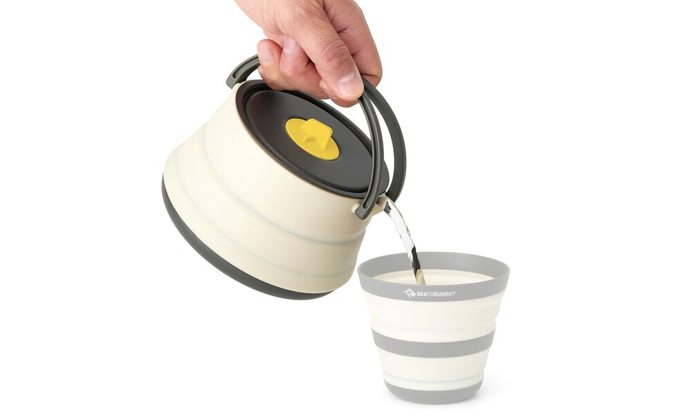 Складний туристичний чайник для пальника Sea to Summit Frontier на 1,1 л, харчовий силікон, Об'єм: 1,1, Колір виробника: Bone White, зображення 6