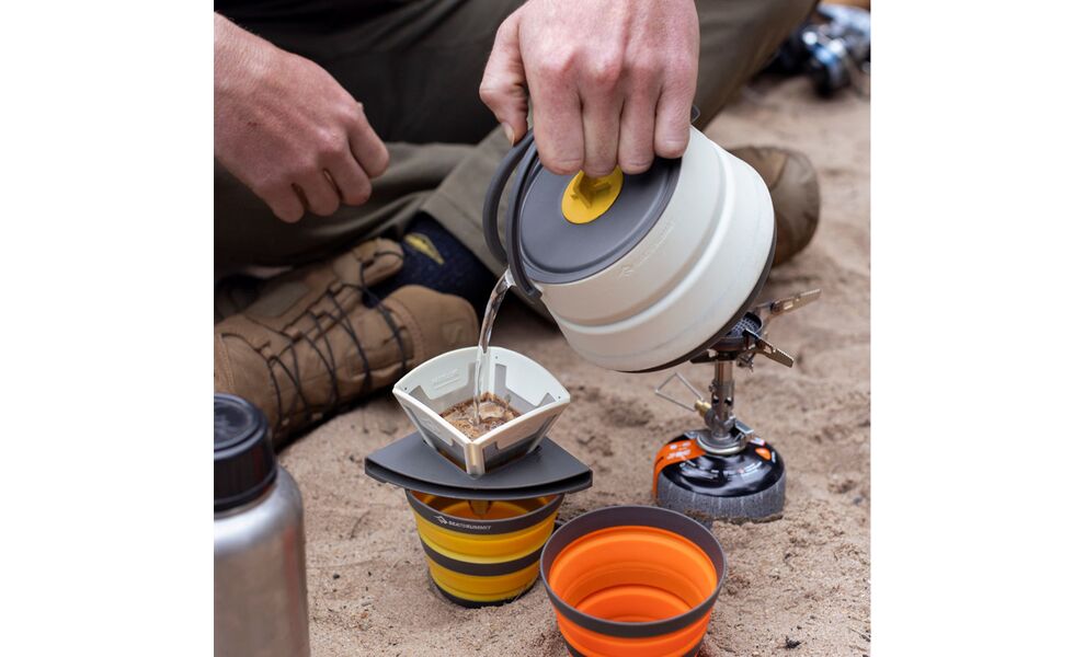 Складний туристичний чайник для пальника Sea to Summit Frontier на 1,1 л, харчовий силікон, Об'єм: 1,1, Колір виробника: Bone White, зображення 8