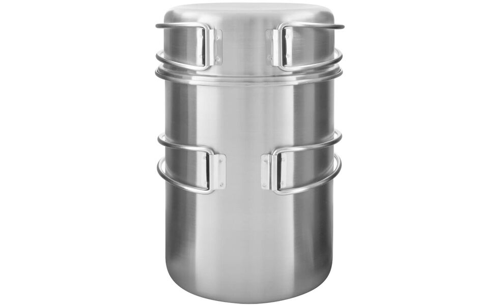 Похідний набір сталевого посуду з чохлом Tatonka Pot Set For Gas Cartrige 450+Burner: каструля, миска, зображення 4
