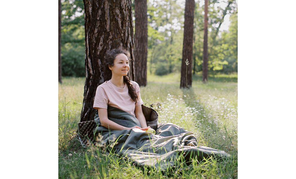 Літній кемпінговий спальник-ковдра Totem Woodcock до 10°C, Максимальний зріст користувача: 200, Колір: Green, Сторона застібки: ліва, зображення 10