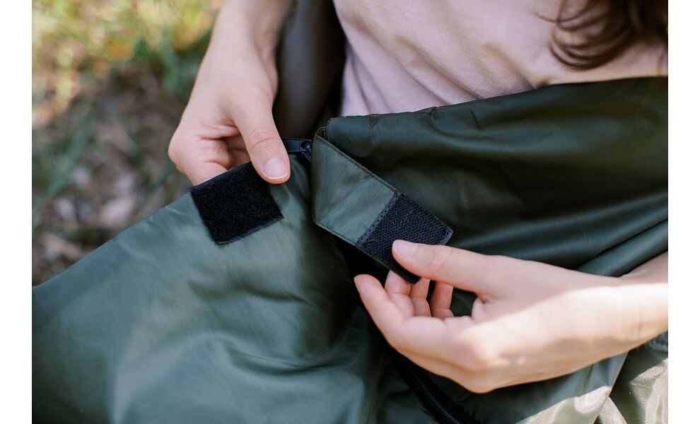 Літній кемпінговий спальник-ковдра Totem Woodcock XXL до 10°C: широкий, Максимальний зріст користувача: 200, Колір: Green, Сторона застібки: права, зображення 12