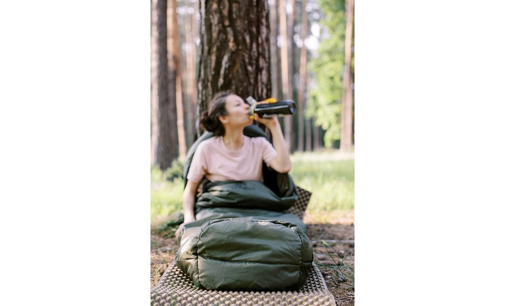 Демісезонний туристичний спальник Totem Hunter до 5°C: з капюшоном, Максимальний зріст користувача: 195, Колір: Green, Сторона застібки: права, зображення 16