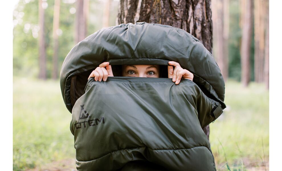 Демісезонний туристичний спальник Totem Hunter до 5°C: з капюшоном, Максимальний зріст користувача: 195, Колір: Green, Сторона застібки: права, зображення 17