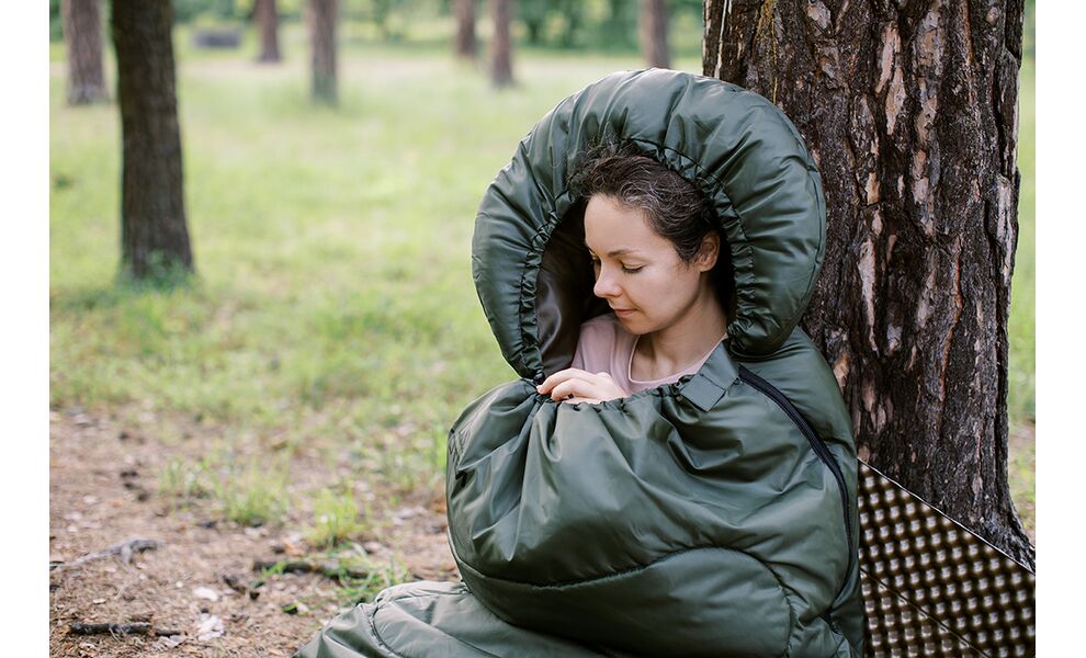 Демісезонний туристичний спальник Totem Hunter до 5°C: з капюшоном, Максимальний зріст користувача: 195, Колір: Green, Сторона застібки: права, зображення 20