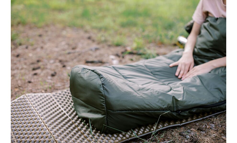 Демісезонний туристичний спальник Totem Hunter XXL до 5°C: широкий, з капюшоном, Максимальний зріст користувача: 195, Колір: Green, Сторона застібки: ліва, зображення 22