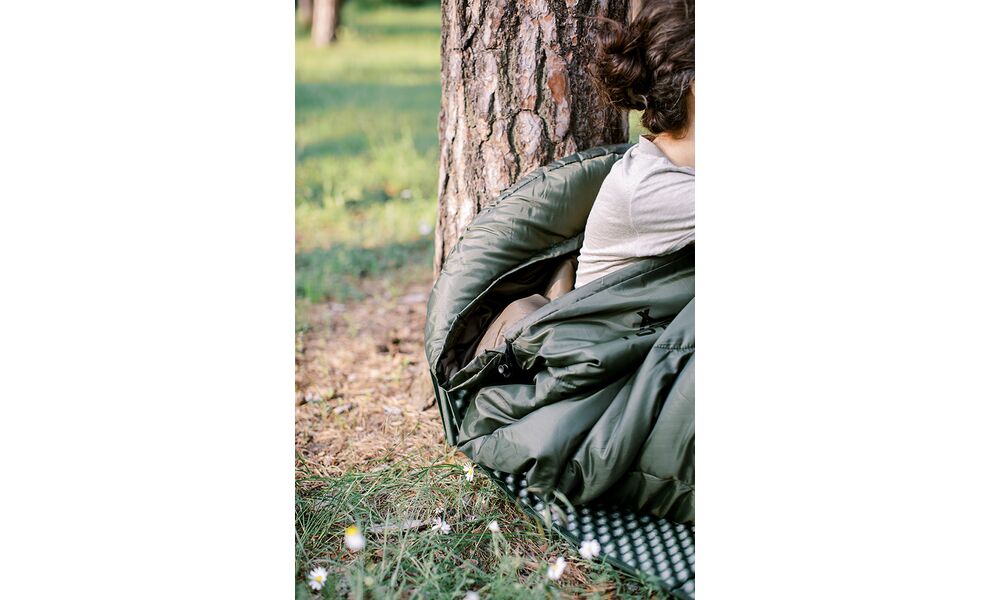 Демісезонний кемпінговий спальник-ковдра Totem Fisherman до 10°C: з капюшоном, Максимальний зріст користувача: 205, Колір: Green, Сторона застібки: ліва, зображення 11