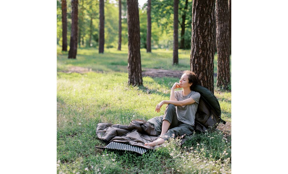 Демісезонний кемпінговий спальник-ковдра Totem Fisherman до 10°C: з капюшоном, Максимальний зріст користувача: 205, Колір: Green, Сторона застібки: права, зображення 13