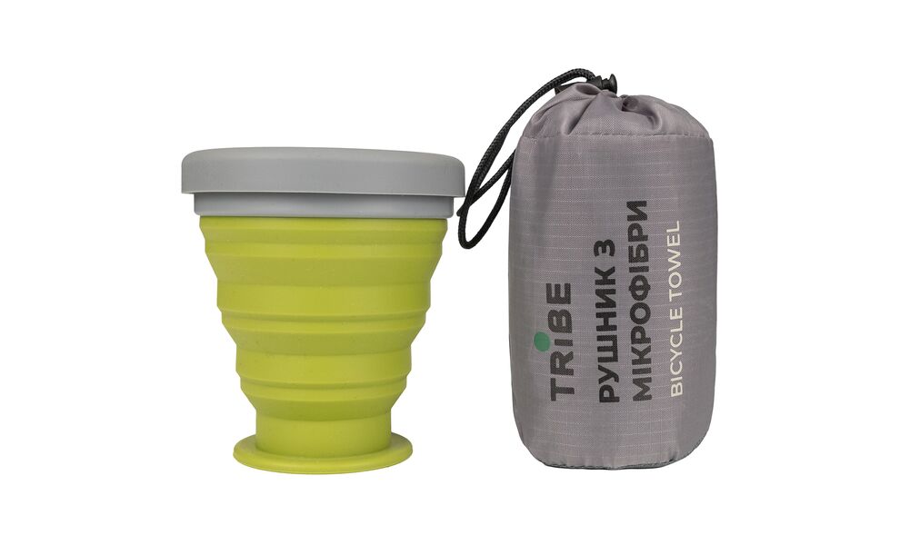 Ультралегкий рушник з мікрофібри з чохлом Tribe Bicycle Towel - L (Olive), 120x60 см, Тип розміру: L, Колір: Olive, зображення 6