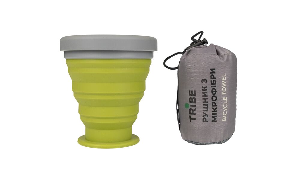 Ультралегкий рушник з мікрофібри з чохлом Tribe Bicycle Towel - S (Grey), 80х40 см, Тип розміру: S, Колір: Grey, зображення 6