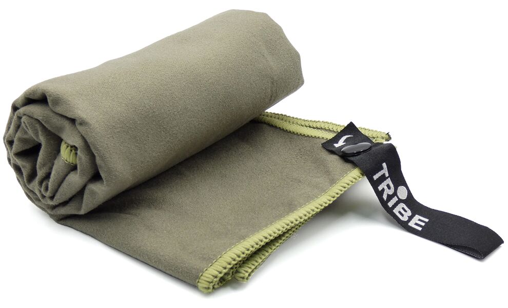 Швидкосохнучий рушник з мікрофібри з чохлом Tribe Pocket Towel - S (Army Green), 80х40 см, Тип розміру: S, Колір: Army Green, зображення 3
