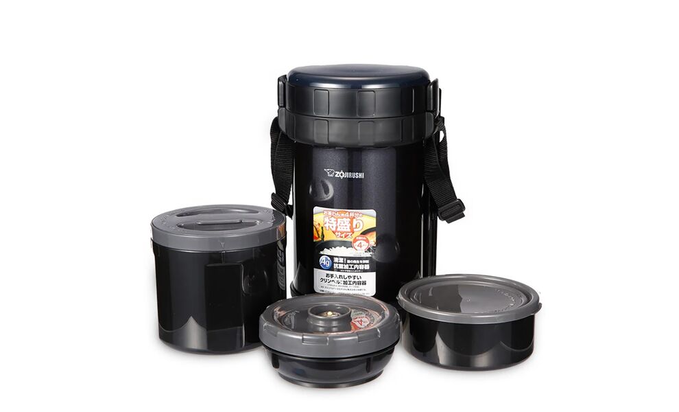 Термос для їжі з контейнерами Zojirushi SL-GH18 на 1,3 л, Об'єм: 1270, Колір: BA/Black, зображення 4