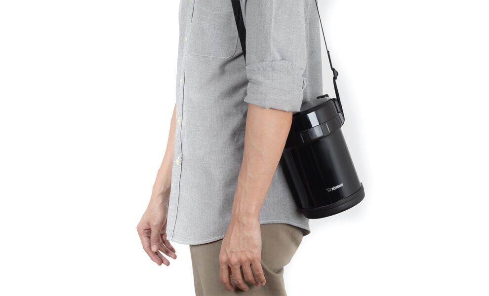 Термос для їжі з контейнерами Zojirushi SL-GH18 на 1,3 л, Об'єм: 1270, Колір: BA/Black, зображення 7