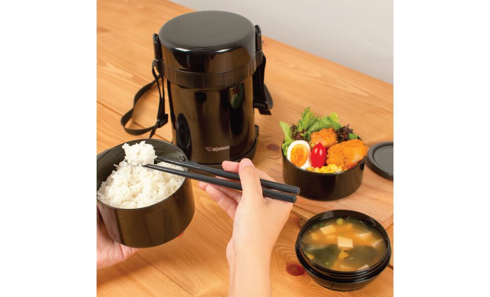 Термос для їжі з контейнерами Zojirushi SL-GH18 на 1,3 л, Об'єм: 1270, Колір: BA/Black, зображення 9