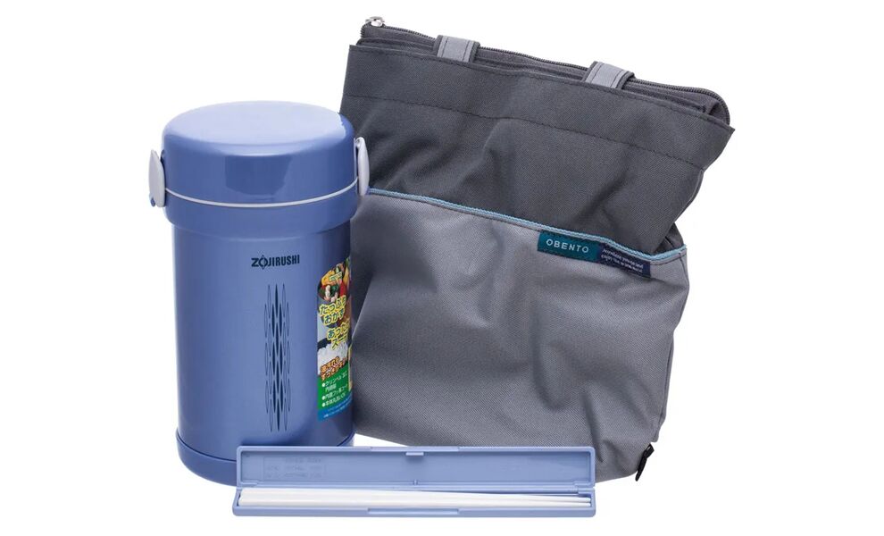 Термос для їжі з контейнерами Zojirushi SL-NC09 (AA/Blue) на 840 мл, Об'єм: 840, Колір: AA/Blue, зображення 3