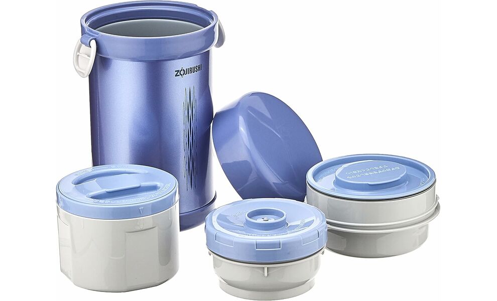 Термос для їжі з контейнерами Zojirushi SL-NC09 (AA/Blue) на 840 мл, Об'єм: 840, Колір: AA/Blue, зображення 4
