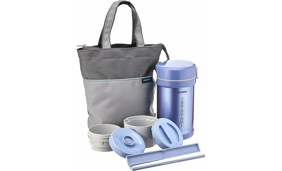Термос для їжі з контейнерами Zojirushi SL-NC09 (AA/Blue) на 840 мл, Об'єм: 840, Колір: AA/Blue, зображення 5