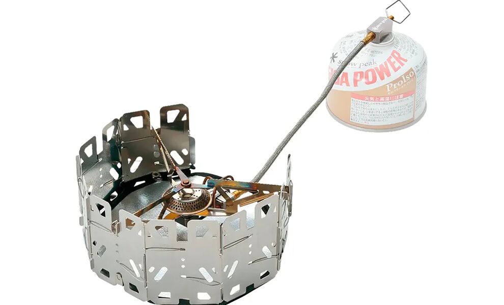 Туристичний газовий пальник зі шлангом, підігрівом, п'єзопідпалом та вітрозахистом Snow Peak GS-360 GeoShield Stove під різьбовий балон, зображення 3