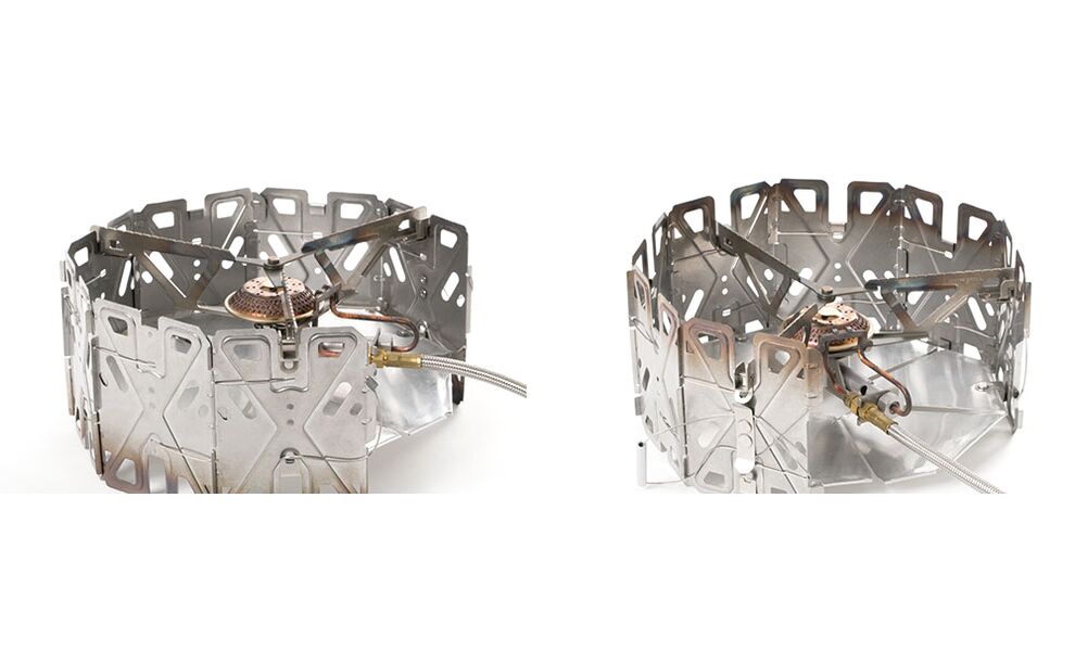 Туристичний газовий пальник зі шлангом, підігрівом, п'єзопідпалом та вітрозахистом Snow Peak GS-360 GeoShield Stove під різьбовий балон, зображення 6