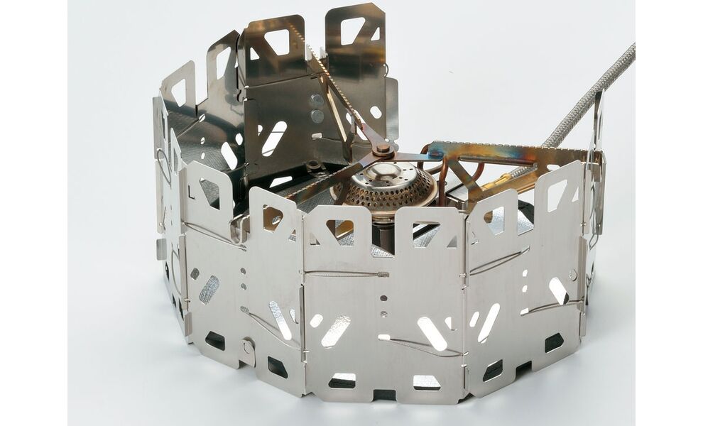 Туристичний газовий пальник зі шлангом, підігрівом, п'єзопідпалом та вітрозахистом Snow Peak GS-360 GeoShield Stove під різьбовий балон, зображення 8