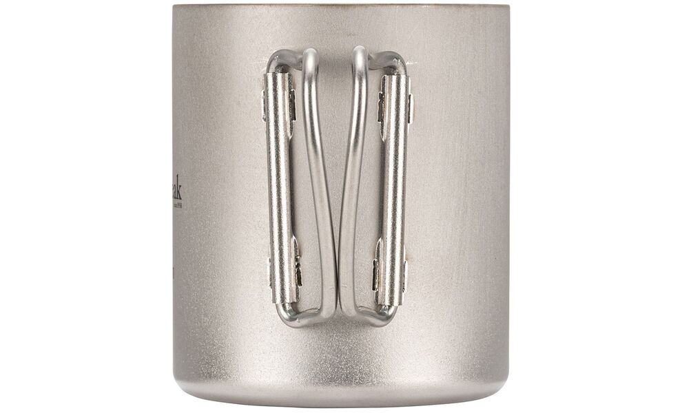 Туристична термочашка зі складною ручкою Snow Peak Titanium Double Wall на 220 мл, титан, Об'єм: 220, зображення 2