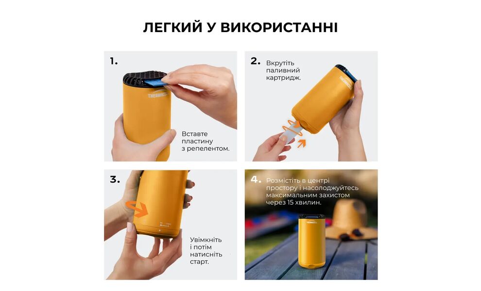 Фумігатор Thermacell Patio Shield Mosquito Repeller MR-PS (Citrus), Колір: Citrus, зображення 5