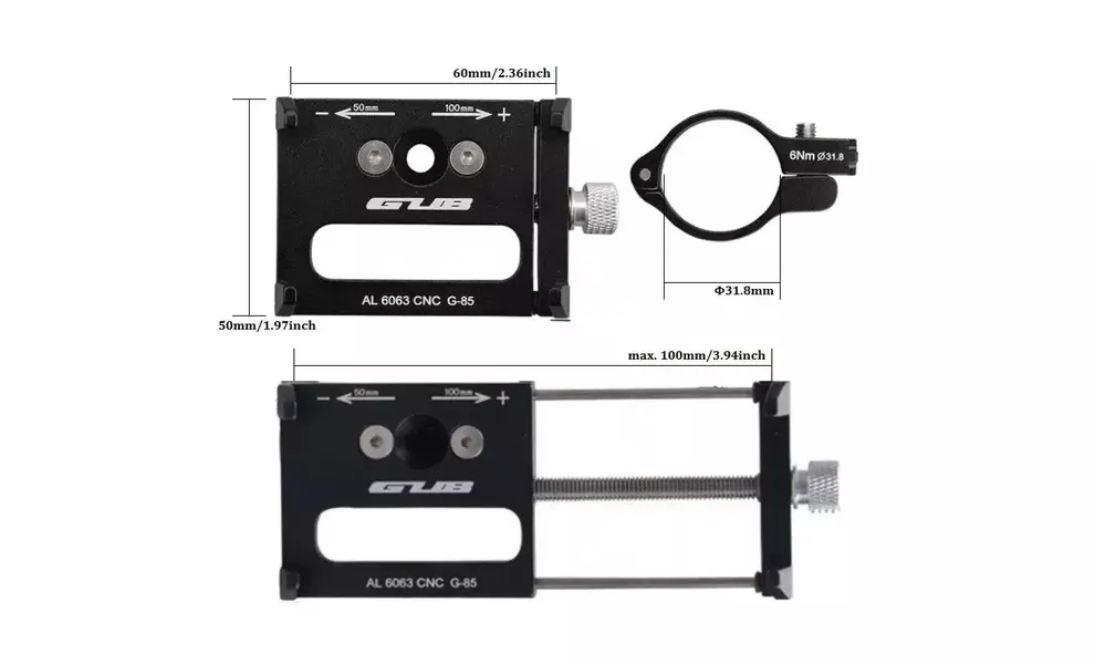 Тримач гаджета на кермо або винос GUB G-85 (Black), зображення 3