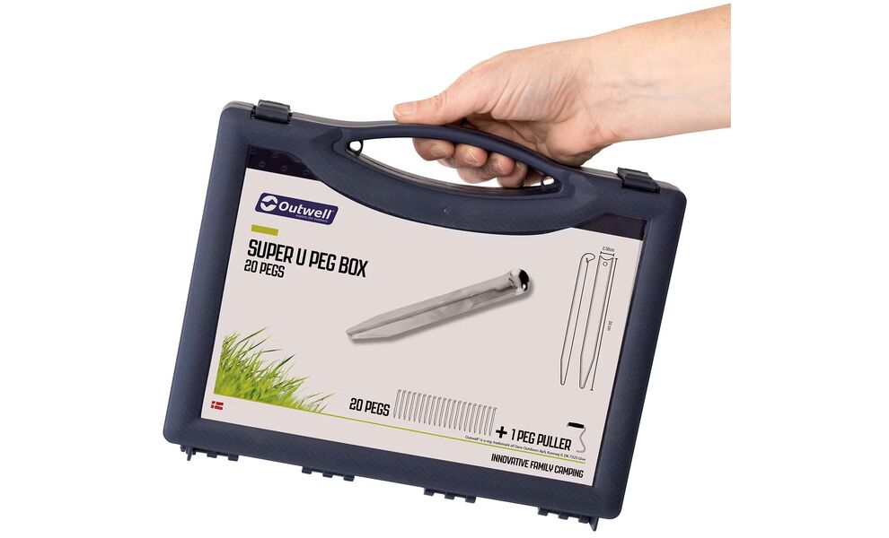 Набір кілочків Outwell Super U Peg Box - Silver (240 мм), 20 шт., Довжина: 24, Колір виробника: Silver, зображення 3