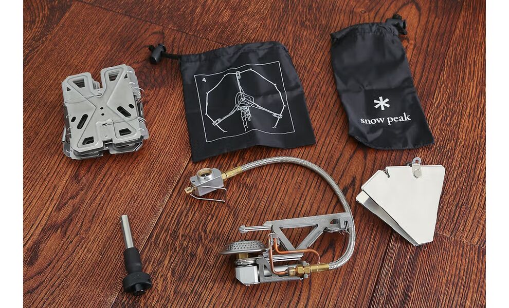 Туристичний газовий пальник зі шлангом, підігрівом, п'єзопідпалом та вітрозахистом Snow Peak GS-360 GeoShield Stove під різьбовий балон, зображення 11