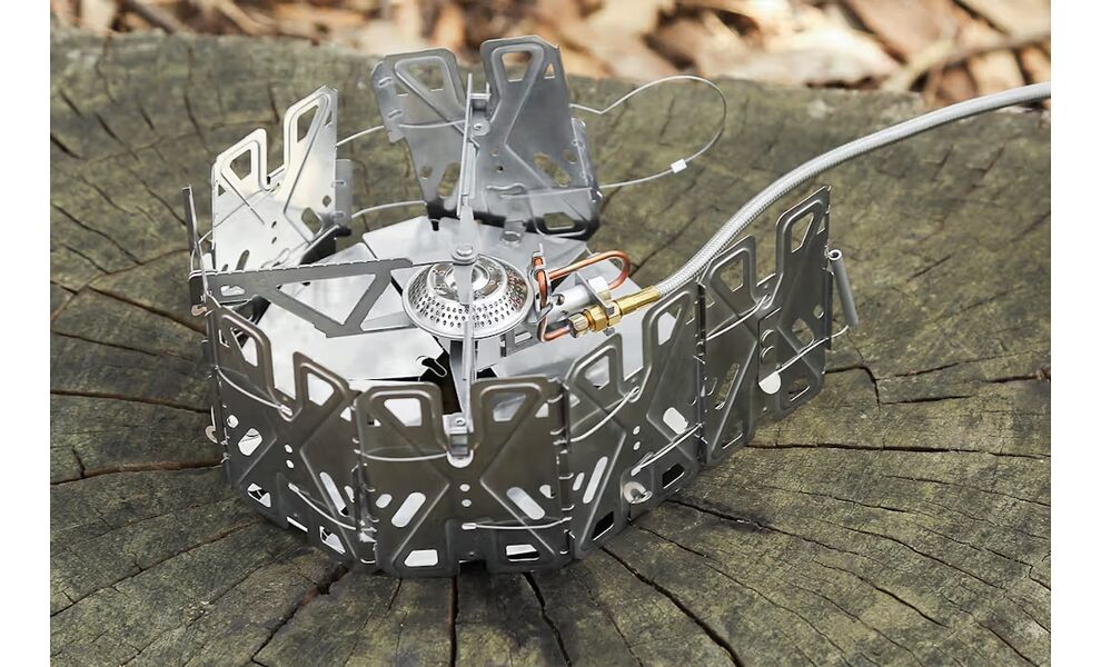 Туристичний газовий пальник зі шлангом, підігрівом, п'єзопідпалом та вітрозахистом Snow Peak GS-360 GeoShield Stove під різьбовий балон, зображення 15