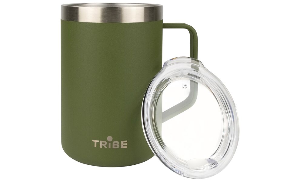 Туристична термочашка з кришкою Tribe Classic Mug (Olive) на 500 мл, нержавіюча сталь, Об'єм: 500, Колір: Olive, зображення 2