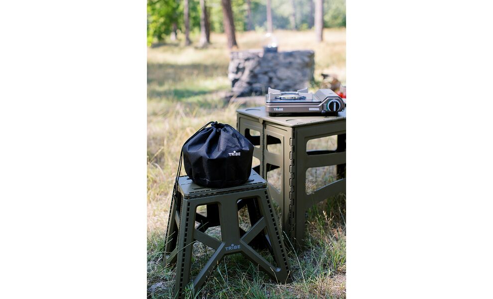 Високий розкладний табурет на природу Tribe Camp Chair - High (Olive), Тип розміру: High, Колір виробника: Olive, зображення 15