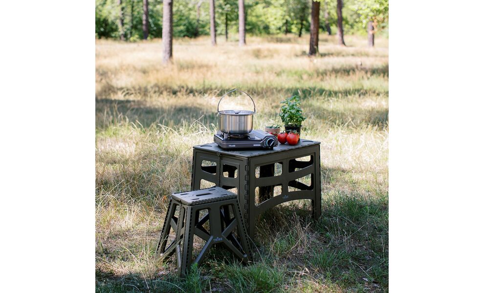 Високий розкладний табурет на природу Tribe Camp Chair - High (Olive), Тип розміру: High, Колір виробника: Olive, зображення 16