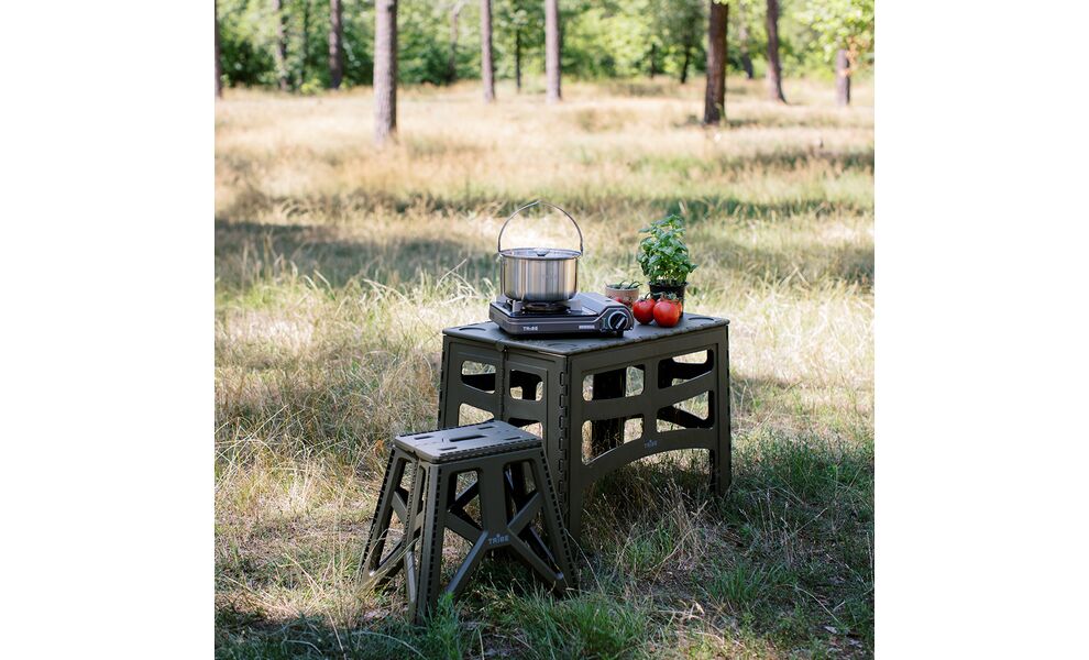 Розкладний стіл Tribe Camp Table - High (Olive), 70x44,5x55 см, Тип розміру: High, Колір: Olive, зображення 21