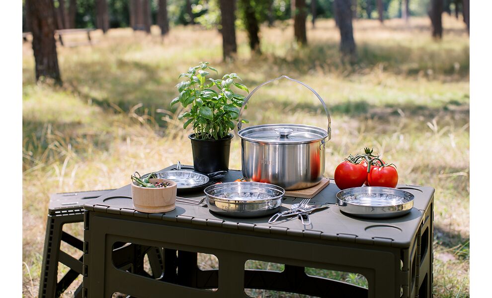 Розкладний стіл Tribe Camp Table - High (Olive), 70x44,5x55 см, Тип розміру: High, Колір: Olive, зображення 24