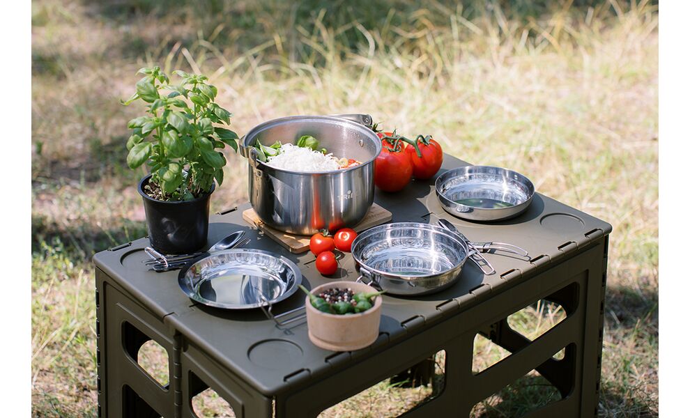 Розкладний стіл Tribe Camp Table - High (Olive), 70x44,5x55 см, Тип розміру: High, Колір: Olive, зображення 25