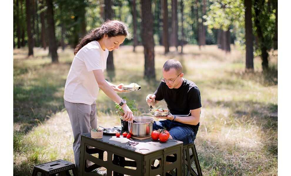 Розкладний стіл Tribe Camp Table - High (Olive), 70x44,5x55 см, Тип розміру: High, Колір: Olive, зображення 26