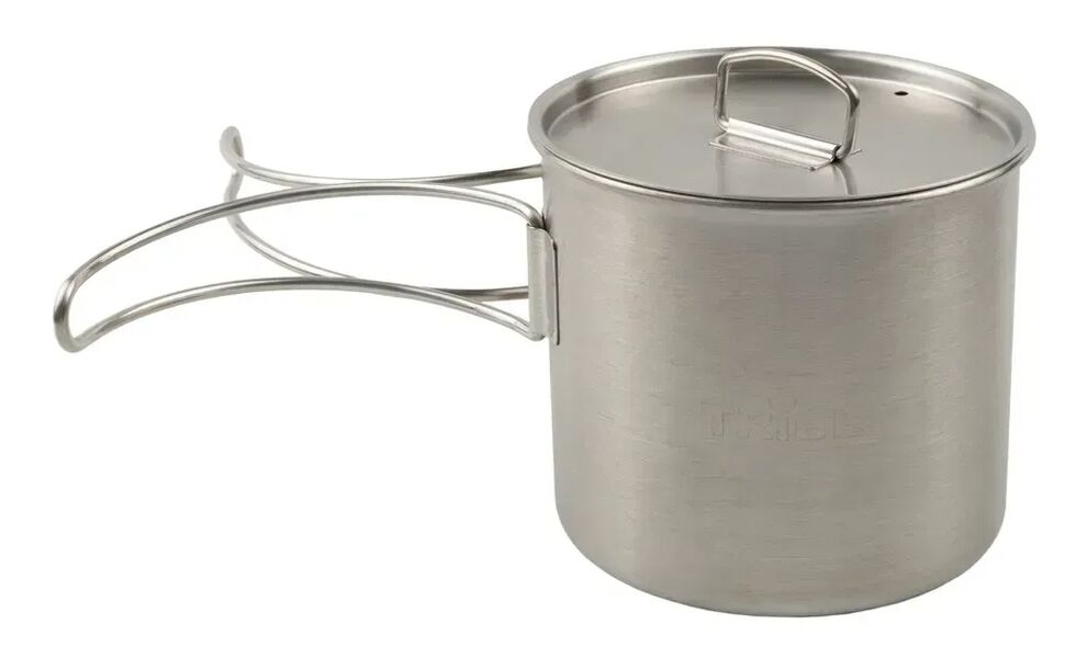 Туристична кружка з кришкою та складною ручкою Tribe Camping на 600 мл, нержавіюча сталь, зображення 2