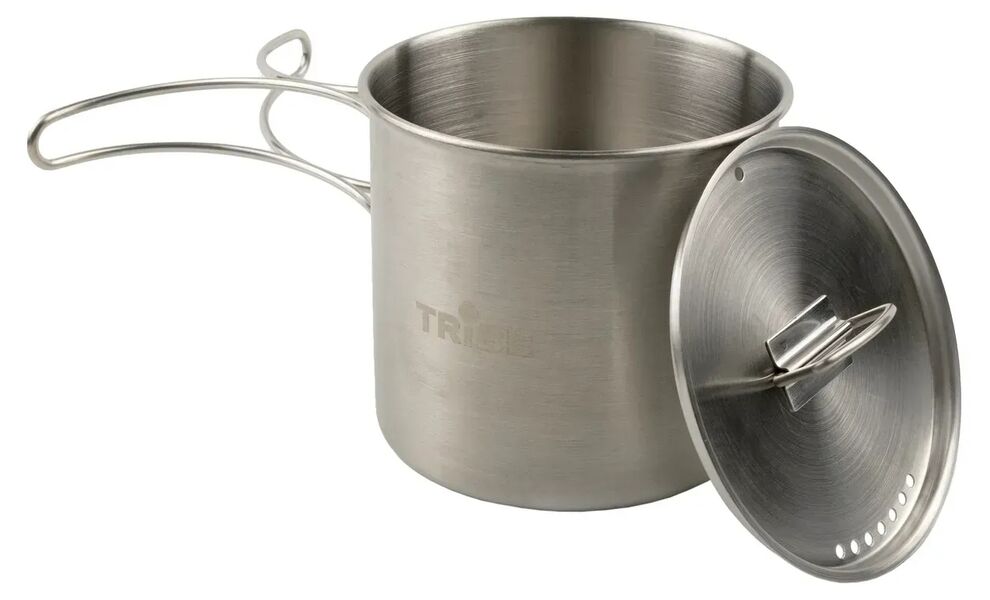 Туристична кружка з кришкою та складною ручкою Tribe Camping на 600 мл, нержавіюча сталь, зображення 3