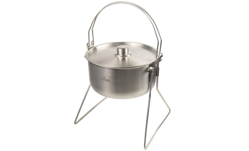 Туристичний казанок з ніжками для вогнища Tribe Fire на  5,4 л, нержавіюча сталь, зображення 2
