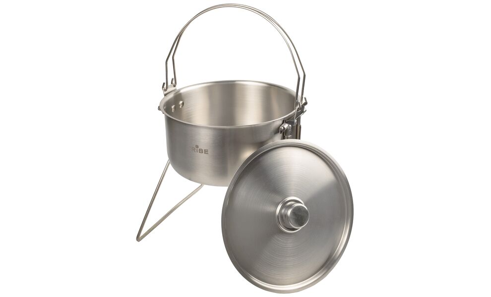 Туристичний казанок з ніжками для вогнища Tribe Fire на  5,4 л, нержавіюча сталь, зображення 3
